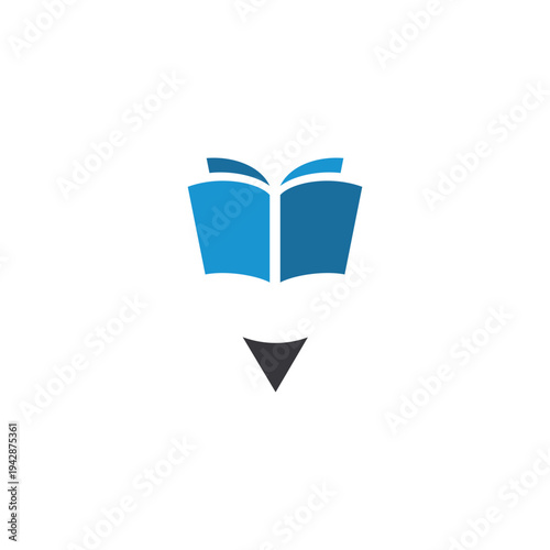 Illustration of a book opening with the bottom shaped like a pencil tip