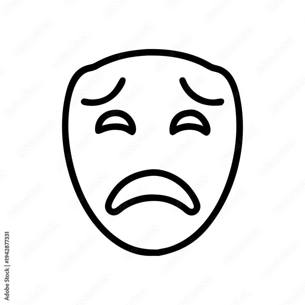 Obraz premium Sad face icon vector, emoticon symbol