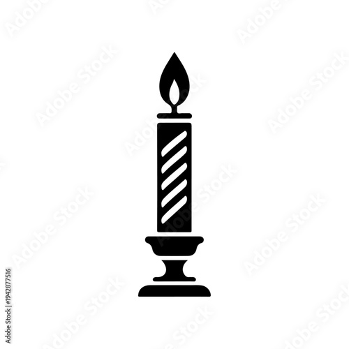 Vector Silhouette of Religious Processional Candle – Sacred Worship Icon

