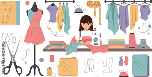 Kendo helmet protective armor vector set with Japanese martial arts mask, samurai fencing gear, traditional bogu equipment, and sports training illustrations