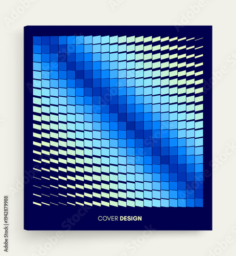 An image of multiple rectangular and square shapes with transition effects. Dynamic gradient background. Cover design template. Vector for brochure, poster, cover, card, presentation, flyer or banner.