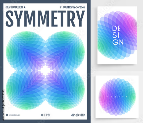 Translucent sphere. Color gradient. Sliced ​​and moving effect. Abstract geometric design. 3D vector illustration for a brochure, poster, cover, postcard, presentation, flyer, or banner.