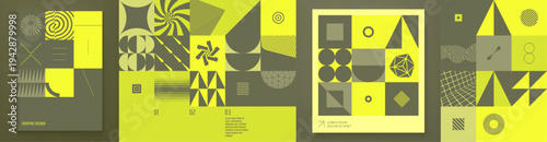 Geometric pattern. Mosaic. Cover design template. Vector for brochure, magazine, album, flyer or notebook.