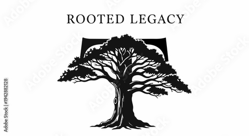 Majestic tree with intricate branches symbolizes growth, heritage, and enduring strength.