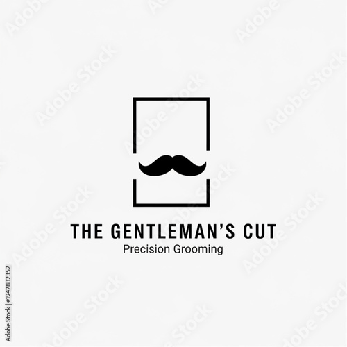 The Gentleman's Cut Precision Grooming Logo with Mustache Icon.