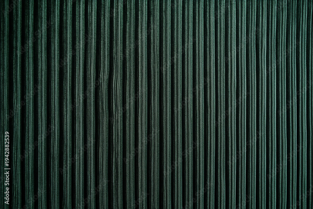 Obraz premium Dark Green Vertical Ribbed Texture Background for Commercial Use