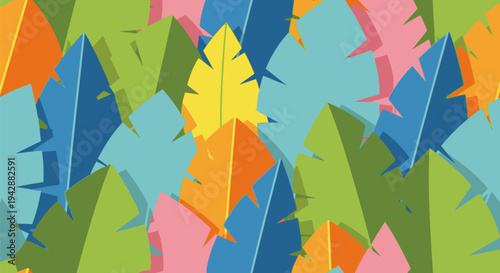 Vibrant leaves in various colors fill the frame densely.