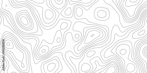 Abstract design with seamless pattern with lines topographic map. geographic mountain relief. the white on black contours topography stylized height of the lines. geographic contour map paper texture.