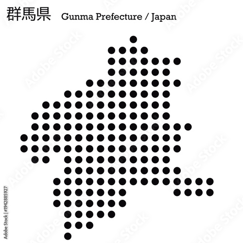 イラスト素材：日本地図　群馬県ベクターイラストマップ