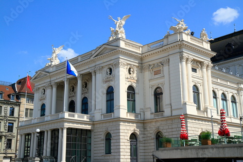 Exterior view of the majestic Zurich Opera House, Switzerland