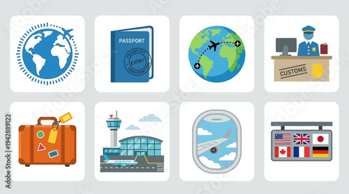 Global International Travel Icons Collection