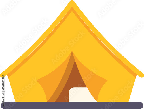 Yellow tent icon representing outdoor recreation and adventure