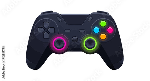 Vector gaming controller with colorful buttons