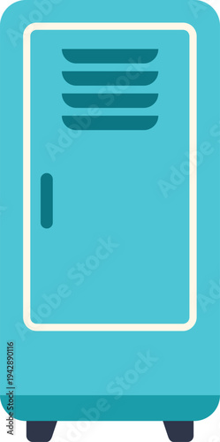 Blue metal locker providing secure storage for personal belongings