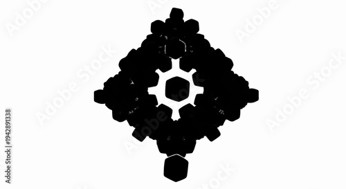 Intricate geometric snowflake design created from small hexagonal shapes