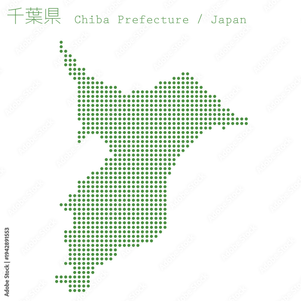Fototapeta premium イラスト素材：日本地図 千葉県ベクターイラストマップ