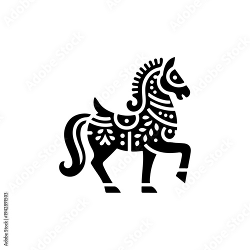 Minimal Vector Horse – Ceremonial Ghode Jatra Icon
