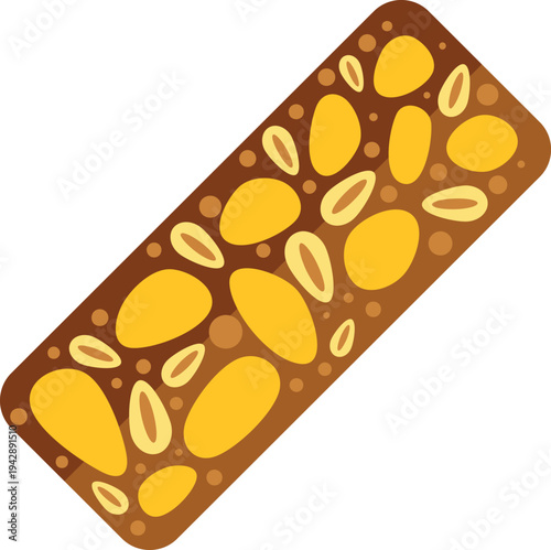 Granola bar with seeds and nuts providing healthy energy snack