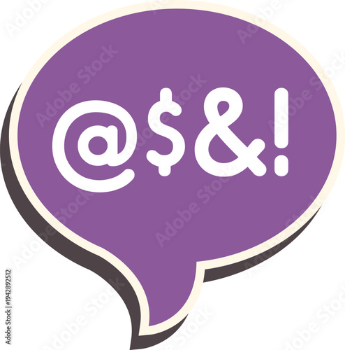 Speech bubble icon displaying grawlix symbols representing swearing, anger, and profanity