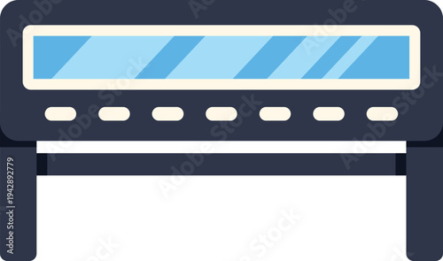 Electronic panel showing a screen and push buttons, representing technology and data