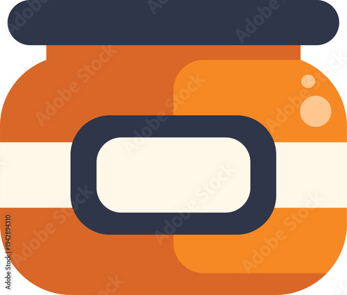 Glass jar with a blank label, perfect for food packaging or sweet concepts