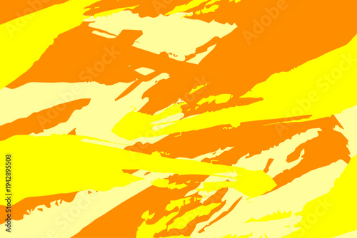 オレンジ　ペンキ　スプラッシュが広がるポップな抽象アート背景デザイン
