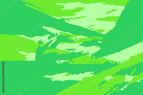 緑　ペンキ　スプラッシュが広がるポップな抽象アート背景デザイン