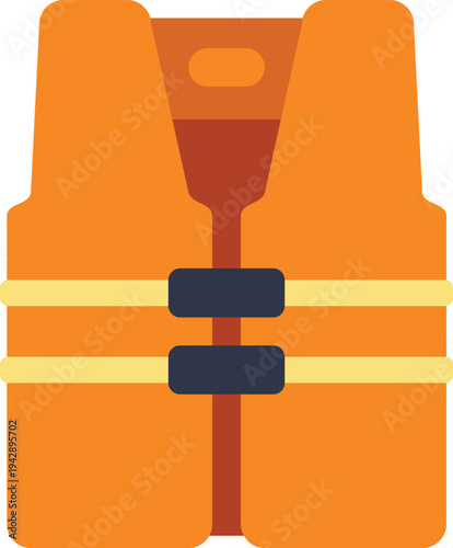 Orange life jacket providing water safety and floating support