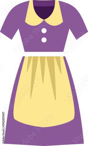 Maid or servant uniform presenting hospitality industry clothing