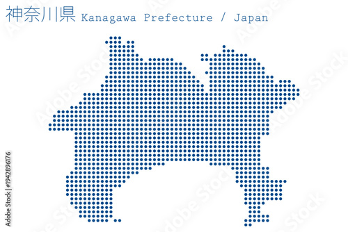 イラスト素材：日本地図　神奈川県ベクターイラストマップ