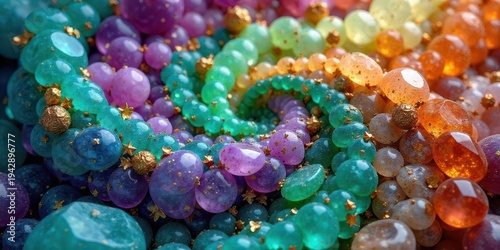 Wallpaper Mural A vibrant swirl of polished gemstones, adorned with flecks of gold, creates a mesmerizing display of color and texture. Torontodigital.ca