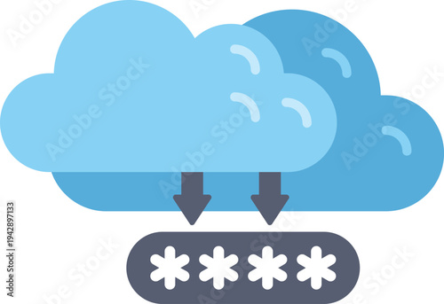 Cloud storing sensitive data with secure password and protecting information
