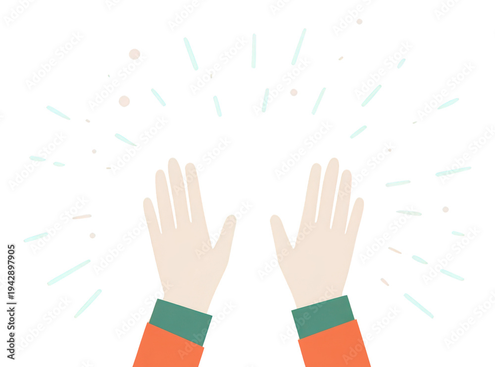 Fototapeta premium PNG Hands illustration clapping hands clapping.