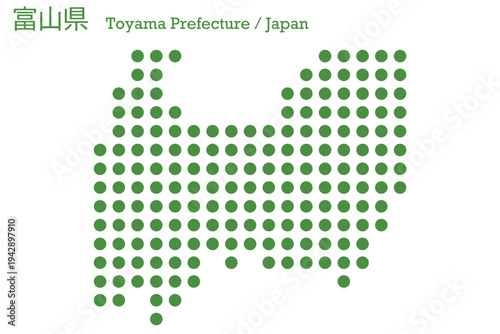 イラスト素材：日本地図　富山県ベクターイラストマップ