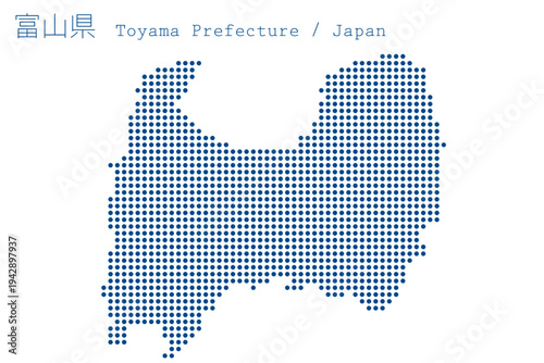 イラスト素材：日本地図　富山県ベクターイラストマップ
