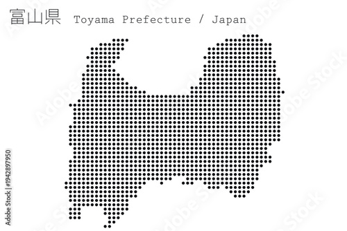 イラスト素材：日本地図　富山県ベクターイラストマップ