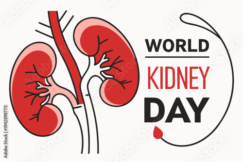 Awareness campaign graphic for world kidney day featuring kidney icons