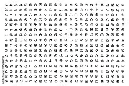 Comprehensive collection of various musical notes and symbols in sheet music format.