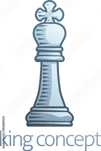 Stylized chess piece king icon. Authority, decision making leadership, and strategy through clean modern concept design.