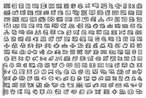A diverse collection of ancient cuneiform symbols and pictographs from various tablets