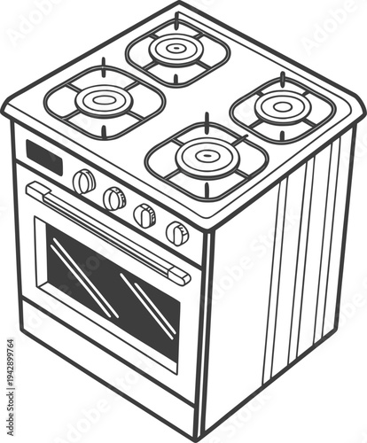 gas stove isolated on white background