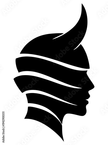 Abstract Silhouette of a Woman's Face with Artistic Hairline