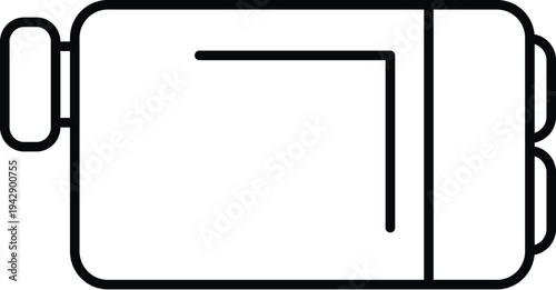 Outline icon representing a retro camcorder for video recording