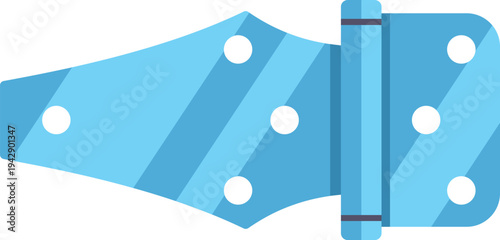 Blue metal door hinge featuring hardware for building and construction