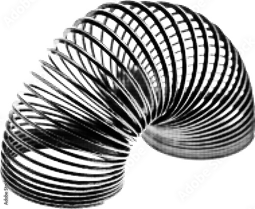 Large vector halftone spring toy with a transparent background