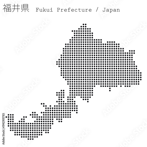 イラスト素材：日本地図　福井県ベクターイラストマップ