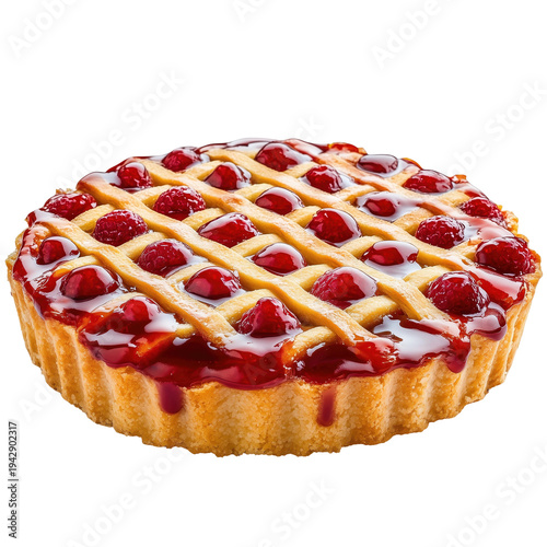 Wallpaper Mural Delicious Raspberry Tart on a isolated on white or transparent background, png clipart, design element Torontodigital.ca