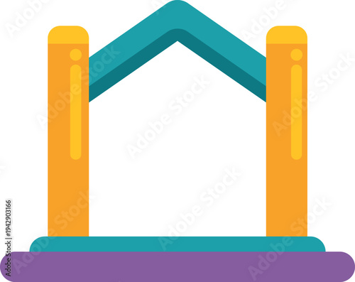 Colorful inflatable structure providing fun and recreation for children