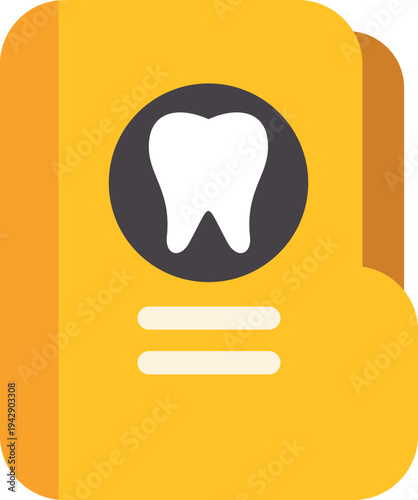 Dental patient folder icon representing medical history and healthcare documentation