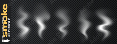 Effect white tea and food steam coffee with png smoke vector. Hot flame bbq and vapour realistic smell with pollution vapor texture. Isolated food steam and fire effect chimney with design water cup.